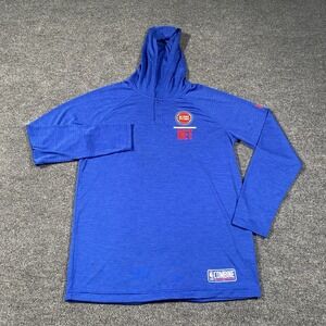 Detroit Pistons Under Armour Combine Henley Hooded Long Sleeve Shirt Mens Small